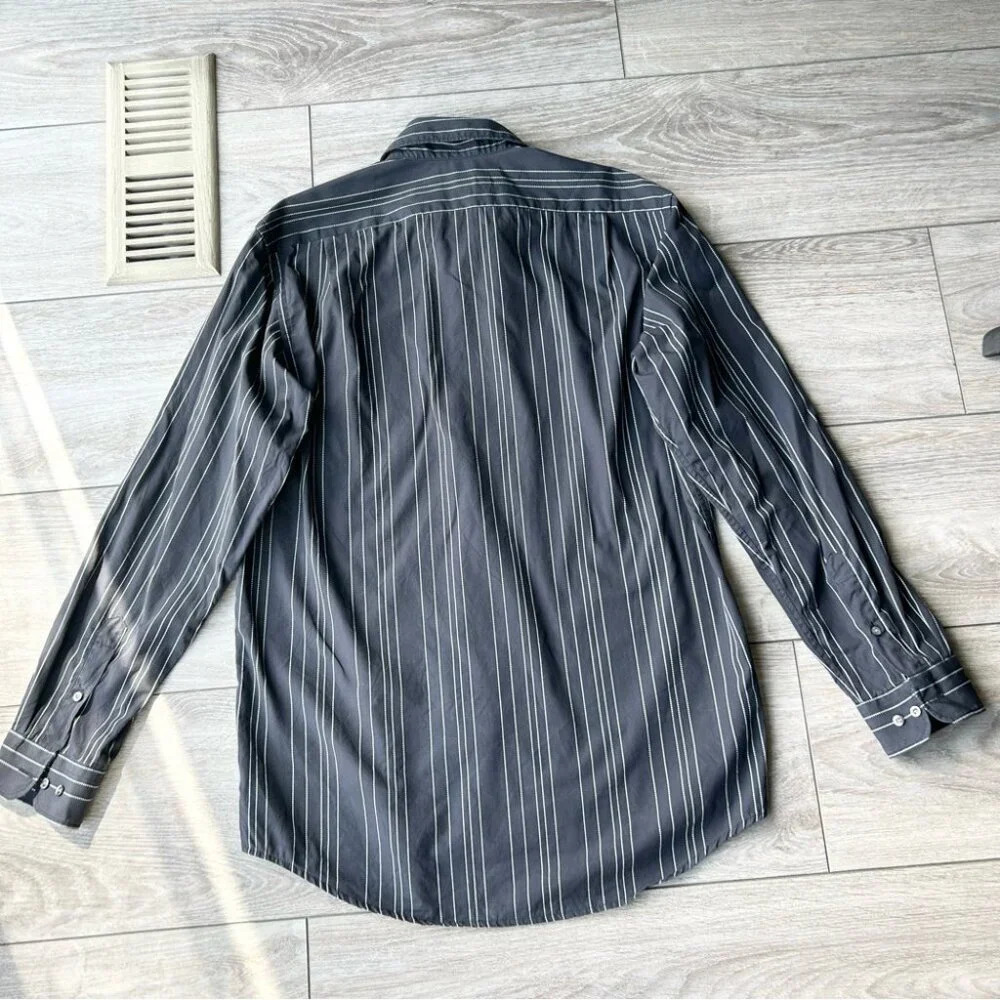 Lacoste Striped Black Button Down Shirt - Picture 13 of 15